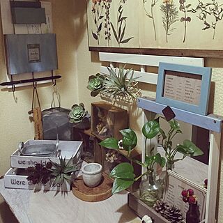 玄関/入り口/すのこリメイク/観葉植物/フェイクグリーン/端材リメイク...などのインテリア実例 - 2016-07-26 18:09:01