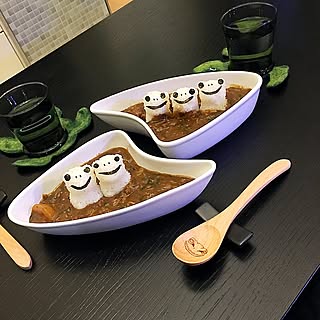 机/ダイソー/カレー/夕食/晩ごはん...などのインテリア実例 - 2017-04-09 20:27:21