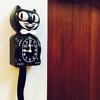 玄関ドア横/kit cat clock/漆喰のインテリア実例 - 2016-04-07 08:53:00