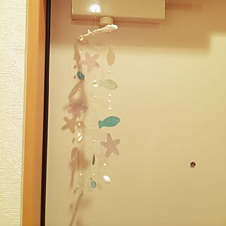 玄関/入り口/シーシェルズチャイム/沖縄サンゴ/沖縄でゲットしたもの♡/貝殻...などのインテリア実例 - 2015-07-17 20:28:51