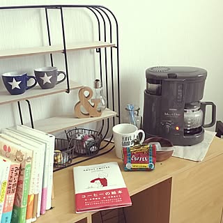 リビング/ウォールシェルフ/フライングタイガー/books&coffee/カフェコーナー...などのインテリア実例 - 2016-12-31 10:48:58