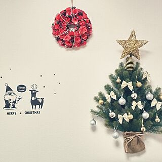 リビング/壁掛けクリスマスツリー/セリアのインテリア実例 - 2015-12-20 17:45:08