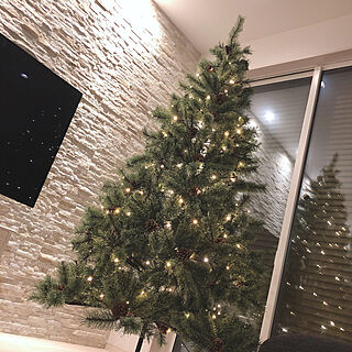 クリスマス/クリスマスツリー/クリスマスツリー210㎝/石壁/バンピーウォール...などのインテリア実例 - 2020-10-11 23:50:35