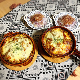 キッチン/オニオンサラダ/焼きカレー/ニトリ/ニトリ2017秋冬食器モニター...などのインテリア実例 - 2017-10-06 07:23:56