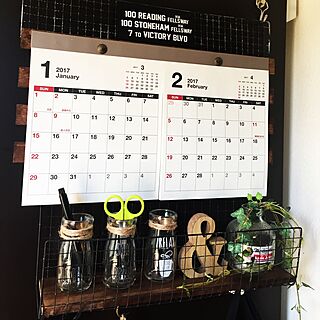 キッチン/冷蔵庫横/すのこリメイク/カレンダー/Instagram→izumi_0129のインテリア実例 - 2017-01-04 15:44:28