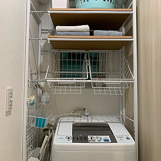 脱衣室収納/脱衣室/脱衣所/洗濯機周り/楽天roomに載せてます...などのインテリア実例 - 2020-10-06 23:49:05