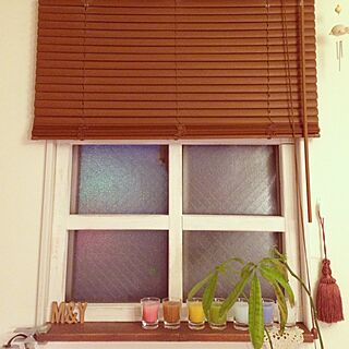 窓辺/窓枠/キャンドル/ブラインド/DIYのインテリア実例 - 2013-04-12 18:32:25