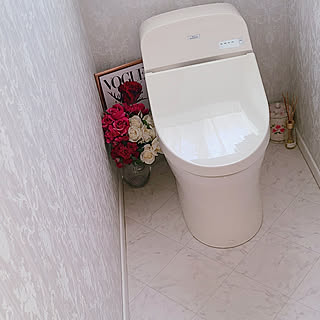 バス/トイレ/トイレのインテリア/1階トイレ/TOTO タンクレス/100均 造花...などのインテリア実例 - 2023-02-12 10:37:38