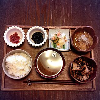 机/古材トレー/朝食のインテリア実例 - 2013-05-29 20:54:52