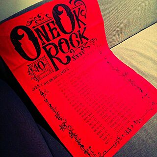 壁/天井/一人暮らし/ONE OK ROCK ライブ/インテリアクロス/悩み中のインテリア実例 - 2015-06-10 17:39:44