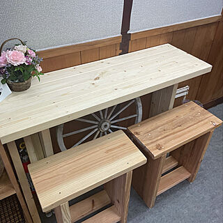 カウンターテーブル DIY/カウンターテーブル/足場板/1×4材/足場板ベンチ...などのインテリア実例 - 2021-09-12 20:43:32