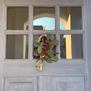 お正月飾り/玄関ドア/木製ドア/10分でできる/季節を楽しむ暮らし...などのインテリア実例 - 2022-12-28 17:12:22