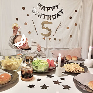 リビング/子供誕生日/IKEA/白が好き/誕生日飾り付け...などのインテリア実例 - 2018-12-10 21:37:23