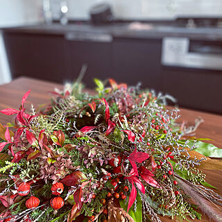 flower/autumn/wreathe/キッチンのインテリア実例 - 2021-11-06 08:08:50