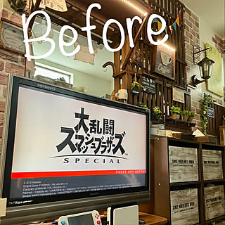 ゲーム用モニター/cafe風/100均大好き/ダイソー/カウンターキッチン...などのインテリア実例 - 2022-04-13 07:13:31