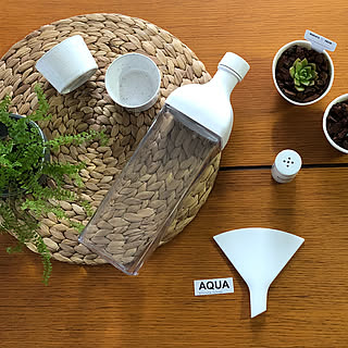 机/カーク ボトル(水出し茶)/AQUA シリコンfunnel(漏斗)/草庵 (そばのつゆ猪口)/かっぱ橋商店街にて購入...などのインテリア実例 - 2018-10-05 14:43:49