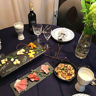晩酌/ワイン/チーズ/テーブルコーデ/食卓...などのインテリア実例 - 2021-06-16 21:00:20