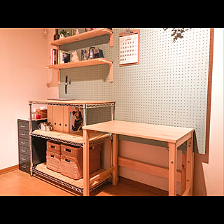 部屋全体/パイン材デスク/無印良品/ナチュラル/DIY...などのインテリア実例 - 2018-01-22 21:06:58