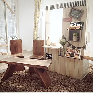 キッチン/子どもテーブル&チェアDIY☆/おままごとキッチンDIY /kids space/こども椅子...などのインテリア実例 - 2016-07-04 22:40:06