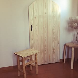 玄関/入り口/扉DIY/スツールDIY/スモークツリー/建売住宅...などのインテリア実例 - 2017-02-15 23:42:20