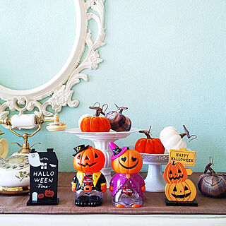 棚/ハッピーハロウィン☺︎/かぼちゃオブジェ/ミントグリーンの壁/かぼちゃ...などのインテリア実例 - 2021-10-03 10:55:15