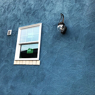 玄関/入り口/塗り壁の家/外壁/ブルーが目印の我が家☆/タイル貼り...などのインテリア実例 - 2018-04-24 00:11:10