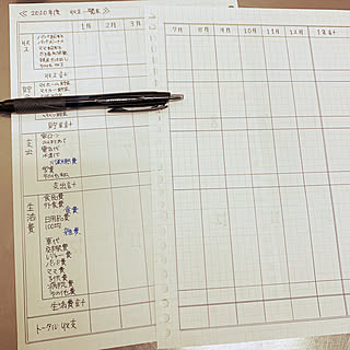 無印良品/100均/手書き/家計簿/1年のまとめ...などのインテリア実例 - 2020-07-17 11:07:10