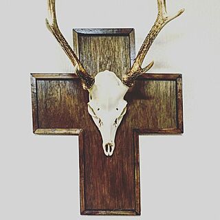 壁/天井/DIY/鹿/十字架作りました♪のインテリア実例 - 2017-06-09 22:33:09