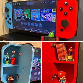 ゲーム機のある暮らし/テレビ壁掛け/テレビボード/任天堂スイッチ/ゲーム機収納DIY...などのインテリア実例 - 2020-09-03 10:33:53