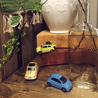 FIAT500/ミニカー/トミカ/カリオストロの城/観葉植物のインテリア実例 - 2015-01-28 22:50:27