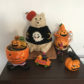 ハロウィン/白くま貯金箱/棚のインテリア実例 - 2019-10-31 14:09:14