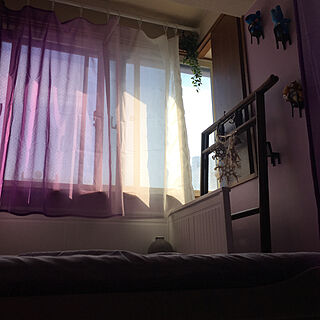築32年/紫のカーテン/IKEA/ベッド周りのインテリア実例 - 2021-03-23 19:07:40