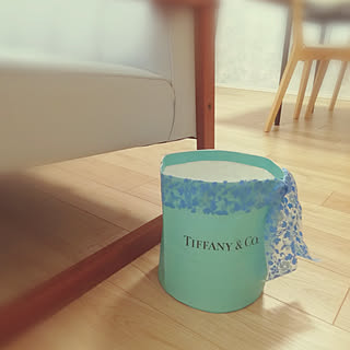 リビング/ゴミ箱DIY/手作り/ハンドメイド/TIFFANY&Co....などのインテリア実例 - 2020-01-19 17:06:21