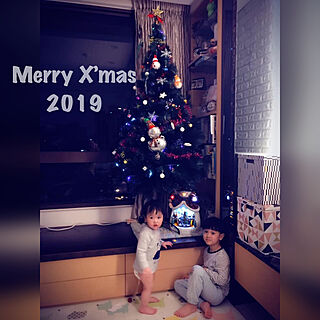 Merry Christmas 2019/christmas tree/子供の写真/DIY/雑貨...などのインテリア実例 - 2019-12-25 19:44:55
