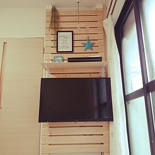 リビング/ディアウォール DIY/壁掛けテレビ/IKEA/セリア...などのインテリア実例 - 2016-11-24 13:09:49