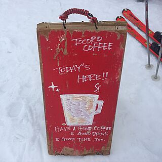 wood sign/hot coffee/高鷲スキー場/山頂/outdoor...などのインテリア実例 - 2017-04-03 01:12:01