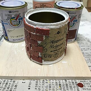 棚/ジミーズ/一人暮らし/リメ缶/手作り雑貨のインテリア実例 - 2017-03-10 20:38:31