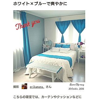ベッド周り/Room Clip mag掲載♡♡/感謝です♡/今日も１日頑張りましょうq(^-^q)のインテリア実例 - 2016-10-11 07:26:33