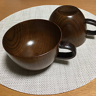 キッチン/カップ/用途は？/バーゲンでお安くなってて(^^)/木の器...などのインテリア実例 - 2018-02-04 01:11:17