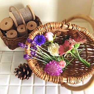 棚/ミニバラ/DIYタイル/DIY棚/庭のお花...などのインテリア実例 - 2013-05-22 08:10:58