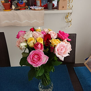 机/出産祝い/薔薇の花束のインテリア実例 - 2019-08-27 16:35:08