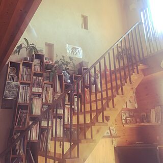 棚/本棚DIY/階段の壁のインテリア実例 - 2017-04-04 11:11:34