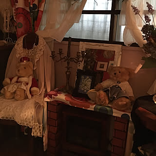 部屋全体/手作り暖炉風/イイねコメント感謝です♡♡/IKEAのファブリック/muy mucho...などのインテリア実例 - 2017-08-09 15:10:41