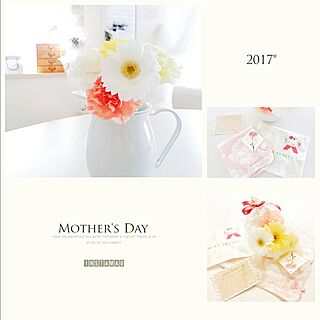 母の日/Mother's Day/ホワイトインテリア/フレンチナチュラル/ホワイトナチュラル...などのインテリア実例 - 2017-05-16 16:15:27