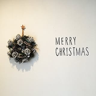 リビング/クリスマス2015/ウォールステッカー/クリスマスリース/クリスマスのインテリア実例 - 2015-11-15 10:51:26