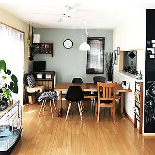 シーリングファン/イームズチェア/壁紙屋本舗/いつもいいねありがとうございます♡/壁ペイントDIY...などのインテリア実例 - 2018-03-14 12:46:35