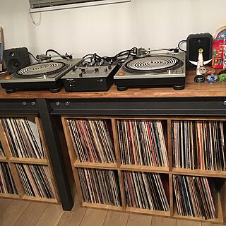 棚/DJ ブース/ターンテーブル台DIY/DIY/レコード棚...などのインテリア実例 - 2017-01-19 20:22:11