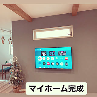 壁掛けテレビ/ブルーグレーの壁紙/西海岸テイスト/アクセントクロス/壁/天井のインテリア実例 - 2019-12-17 15:27:36