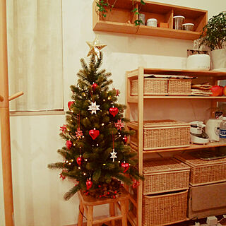 棚/クリスマスツリー/無印良品 棚/無印良品/壁に付けられる家具のインテリア実例 - 2017-12-19 18:59:13