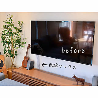 コード収納/配線カバー/壁掛けテレビDIY/配線隠し/コーナン...などのインテリア実例 - 2020-05-09 05:47:20